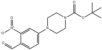 tert-Butyl 4-(4-formyl-3-nitrophenyl)-piperazine-1-carboxylate Struktur