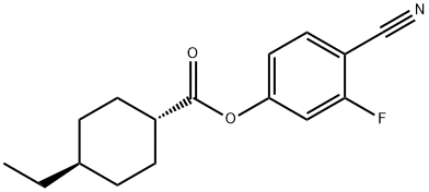 4-CYANO-3-FLUOROPHENYL TRANS-4-ETHYLCYCLOHEXANECARBOXYLATE Struktur