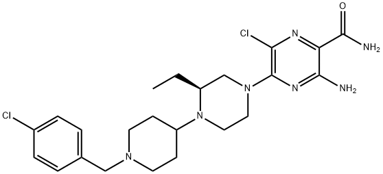 Pyrazinecarboxamide, 3-amino-6-chloro-5-[(3S)-4-[1-[(4-chlorophenyl)methyl]-4-piperidinyl]-3-ethyl-1-piperazinyl]- (9CI)
 price.