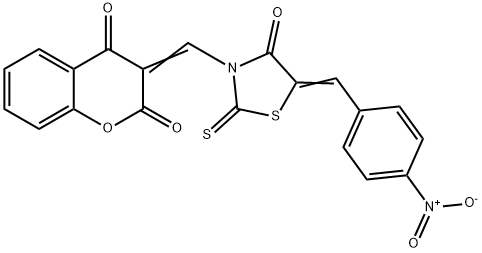 (Z)-3-(((Z)-5-(4-Nitrobenzylidene)-4-oxo-2-thioxothiazolidin-3-yl)methylene)chroman-2,4-dione Struktur