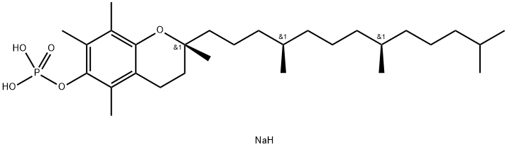 disodium dihydrogen phosphate [2R[2R*(4R*,8R*)]]-3,4-dihydro-2,5,7,8-tetramethyl-2-(4,8,12-trimethyltridecyl)-2H-benzopyran-6-olate Struktur