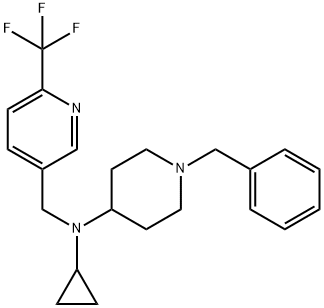 1-BENZYL-N-CYCLOPROPYL-N-([6-(TRIFLUOROMETHYL)PYRIDIN-3-YL]METHYL)PIPERIDIN-4-AMINE Struktur