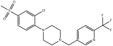 1-[2-CHLORO-4-(METHYLSULFONYL)PHENYL]-4-([6-(TRIFLUOROMETHYL)PYRIDIN-3-YL]METHYL)PIPERAZINE Struktur