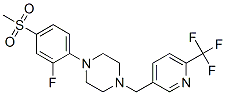 1-[2-FLUORO-4-(METHYLSULFONYL)PHENYL]-4-([6-(TRIFLUOROMETHYL)PYRIDIN-3-YL]METHYL)PIPERAZINE Struktur