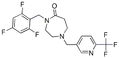 4-(2,4,6-TRIFLUOROBENZYL)-1-([6-(TRIFLUOROMETHYL)PYRIDIN-3-YL]METHYL)-1,4-DIAZEPAN-5-ONE Struktur