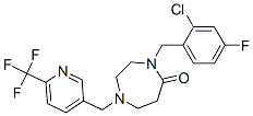 4-(2-CHLORO-4-FLUOROBENZYL)-1-([6-(TRIFLUOROMETHYL)PYRIDIN-3-YL]METHYL)-1,4-DIAZEPAN-5-ONE Struktur