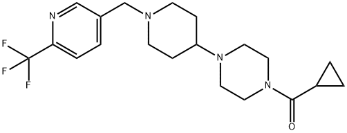 1-(CYCLOPROPYLCARBONYL)-4-(1-([6-(TRIFLUOROMETHYL)PYRIDIN-3-YL]METHYL)PIPERIDIN-4-YL)PIPERAZINE Struktur