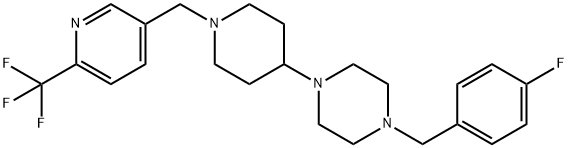 1-(4-FLUOROBENZYL)-4-(1-([6-(TRIFLUOROMETHYL)PYRIDIN-3-YL]METHYL)PIPERIDIN-4-YL)PIPERAZINE Struktur