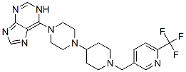 6-[4-(1-([6-(TRIFLUOROMETHYL)PYRIDIN-3-YL]METHYL)PIPERIDIN-4-YL)PIPERAZIN-1-YL]-1H-PURINE Struktur