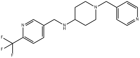 1-(PYRIDIN-4-YLMETHYL)-N-([6-(TRIFLUOROMETHYL)PYRIDIN-3-YL]METHYL)PIPERIDIN-4-AMINE Struktur