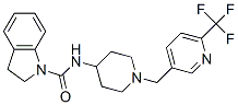 N-(1-([6-(TRIFLUOROMETHYL)PYRIDIN-3-YL]METHYL)PIPERIDIN-4-YL)INDOLINE-1-CARBOXAMIDE Struktur