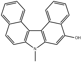 5-hydroxy-N-methyl-7H-dibenzo(c,g)carbazole Struktur