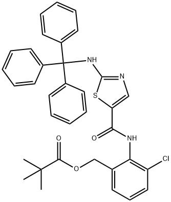 2,2-DiMethyl-propanoic Acid [3-Chloro-2-[[[2-[(triphenylMethyl)aMino]-5-thiazolyl]carbonyl]aMino]phenyl]Methyl Ester Struktur