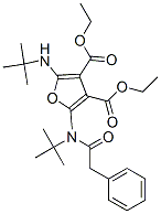 3,4-Furandicarboxylic  acid,  2-[(1,1-dimethylethyl)amino]-5-[(1,1-dimethylethyl)(phenylacetyl)amino]-,  diethyl  ester  (9CI) Struktur