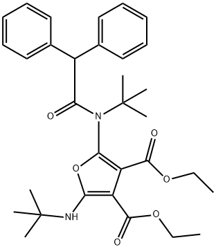 3,4-Furandicarboxylic  acid,  2-[(1,1-dimethylethyl)amino]-5-[(1,1-dimethylethyl)(diphenylacetyl)amino]-,  diethyl  ester  (9CI) Struktur