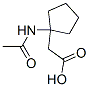 Cyclopentaneacetic  acid,  1-(acetylamino)- Struktur