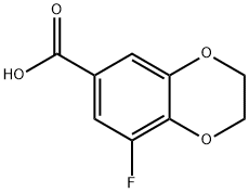 1,4-Benzodioxin-6-carboxylic  acid,  8-fluoro-2,3-dihydro- Struktur