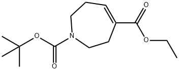 (E)-1-tert-Butyl 4-ethyl 2,3,6,7-tetrahydroazepine-1,4-dicarboxylate Struktur