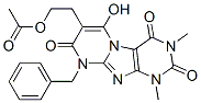 Pyrimido[2,1-f]purine-2,4,8(1H,3H,9H)-trione,  7-[2-(acetyloxy)ethyl]-6-hydroxy-1,3-dimethyl-9-(phenylmethyl)- Struktur