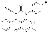 Pyrido[2,3-d]pyrimidine-6-carbonitrile,  8-(4-fluorophenyl)-1,4,7,8-tetrahydro-2-methyl-4,7-dioxo-5-phenyl-  (9CI) Struktur