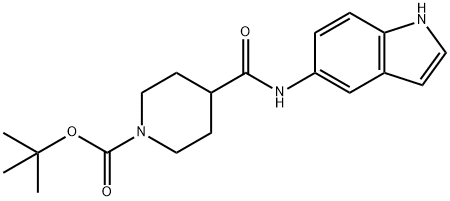 5-[1-(tert-butoxycarbonyl)piperidine-4-carbonylamino]indole Struktur