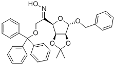 BENZYL 2,3-O-ISOPROPYLIDENE-6-O-TRITYL-5-KETO-ALPHA-D-MANNOFURANOSIDE, 5-OXIME Struktur