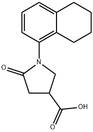 5-oxo-1-(5,6,7,8-tetrahydronaphthalen-1-yl)pyrrolidine-3-carboxylic acid Struktur