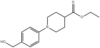 1-(4-HYDROXYMETHYLPHENYL)PIPERIDINE-4-CARBOXYLIC ACID ETHYL ESTER Struktur