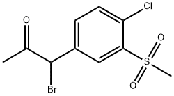 1-broMo-1-(4-chloro-3-(Methylsulfonyl)phenyl)propan-2-one Struktur