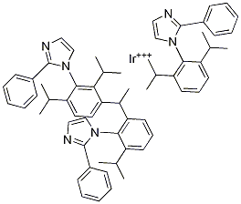 Tris[1-(2,6-diisopropylphenyl)-2-phenyl-1H-imidazole]iridium(III) Struktur