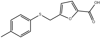 5-{[(4-methylphenyl)thio]methyl}-2-furoic acid Struktur