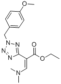 3-DIMETHYLAMINO-2-[2-(4-METHOXY-BENZYL)-2H-TETRAZOL-5-YL]-ACRYLIC ACID ETHYL ESTER Struktur