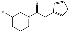 1-(3-Hydroxy-piperidin-1-yl)-2-thiophen-3-yl-ethanone, 98+% C11H15NO2S, MW: 225.31 Struktur