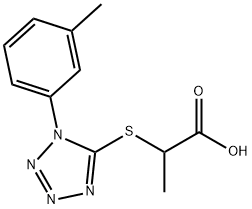 2-([1-(3-METHYLPHENYL)-1H-TETRAZOL-5-YL]THIO)PROPANOIC ACID Struktur