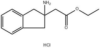 Ethyl 2-(2-amino-2,3-dihydro-1H-inden-2-yl)acetate hydrochloride Struktur