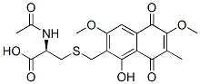 N-Acetyl-S-[(5,8-dihydro-1-hydroxy-3,6-dimethoxy-7-methyl-5,8-dioxonaphthalen-2-yl)methyl]-L-cysteine Struktur