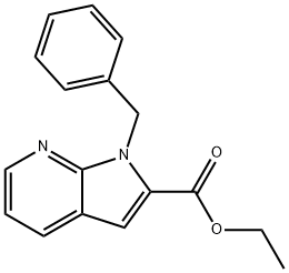 1H-Pyrrolo[2,3-b]pyridine-2-carboxylic acid, 1-(phenylMethyl)-, ethyl ester Struktur