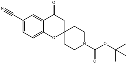 TERT-BUTYL 6-CYANO-4-OXOSPIRO[CHROMAN-2,4'-PIPERIDINE]-1'-CARBOXYLATE Struktur