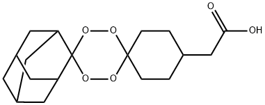 Dispiro[cyclohexane-1,3'-[1,2,4,5]tetroxane-6',2''-tricyclo[3.3.1.13,7]decane]-4-acetic Acid Struktur