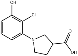 3-Pyrrolidinecarboxylic acid, 1-(2-chloro-3-hydroxyphenyl)- Struktur