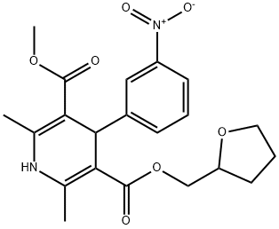 oxolan-2-ylmethyl methyl 2,6-dimethyl-4-(3-nitrophenyl)-1,4-dihydropyr idine-3,5-dicarboxylate Struktur