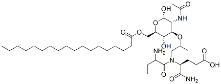 6-O-stearoyl-N-acetylmuramyl-alpha-aminobutyryl-isoglutamine Struktur