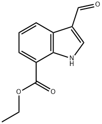 3-Formylindole-7-carboxylic acid ethyl ester Struktur