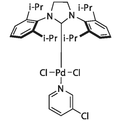 DICHLORO-[1,3-BIS(DIISOPROPYLPHENYL)-2-IMIDAZOLIDINYLIDENE]-(3-CHLOROPYRIDYL)PALLADIUM(II) Struktur