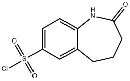 2-oxo-2,3,4,5-tetrahydro-1H-1-benzazepine-7-sulfonyl chloride Struktur