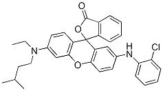 2'-[(2-chlorophenyl)amino]-6'-[ethyl(3-methylbutyl)amino]spiro[isobenzofuran-1(3H),9'-[9H]xanthene]-3-one Struktur