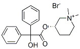 Piperidinium, 3-[(hydroxydiphenylacetyl)oxy]-1,1-dimethyl-, bromide, (R)- Struktur