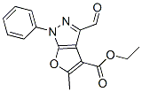 1H-Furo[2,3-c]pyrazole-4-carboxylic  acid,  3-formyl-5-methyl-1-phenyl-,  ethyl  ester Struktur