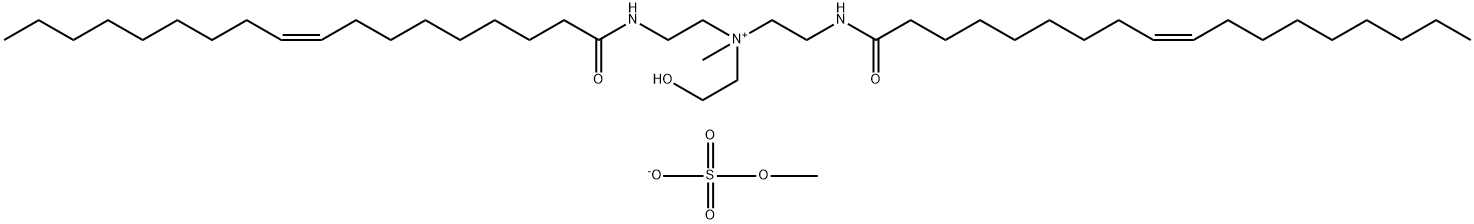 (2-hydroxyethyl)methylbis[2-[(1-oxooctadec-9-enyl)amino]ethyl]ammonium methyl sulphate Struktur