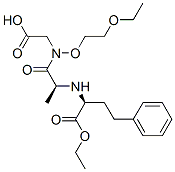 2-[[(2S)-2-[[(1S)-1-ethoxycarbonyl-3-phenyl-propyl]amino]propanoyl]-(2 -ethoxyethoxy)amino]acetic acid Struktur